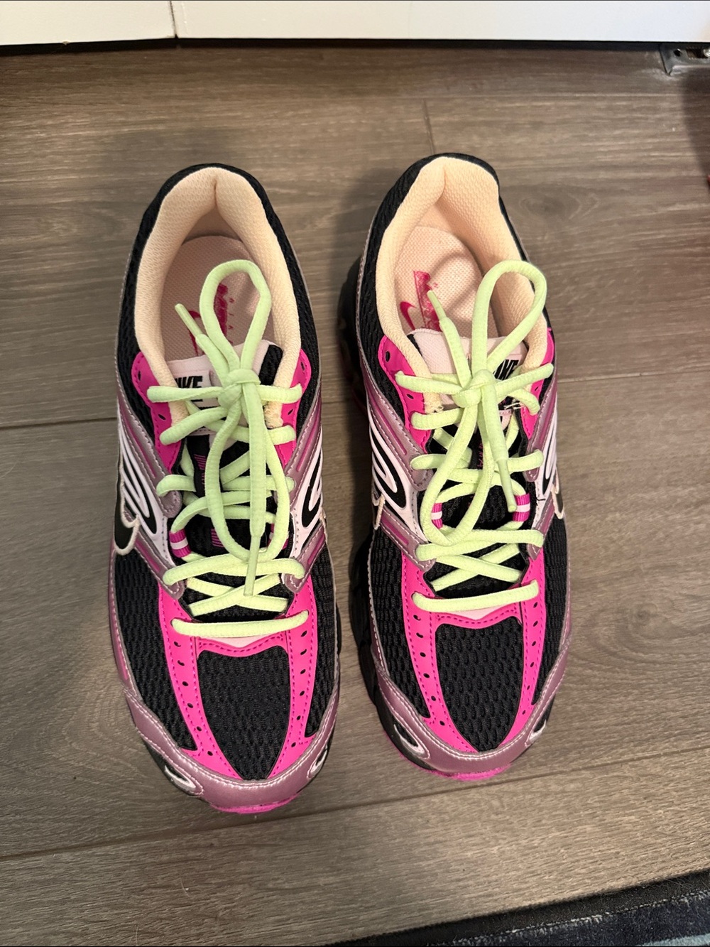 Nike Women’s Black, Pink & Lime Air Max Moto 2k Sneakers - Picture 5 of 9